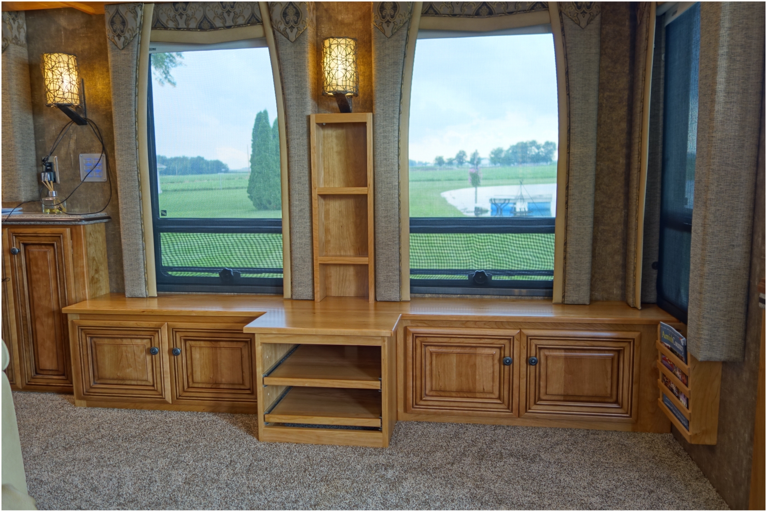 Custom Cabinets 1 Custom cabinets built around windows