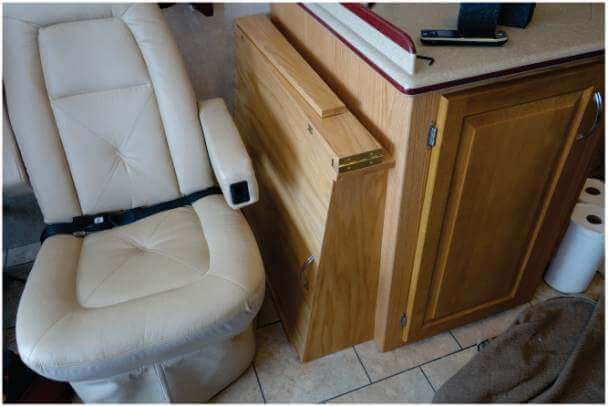 front-side-arm-table Custom cabinet between chair and cabinet