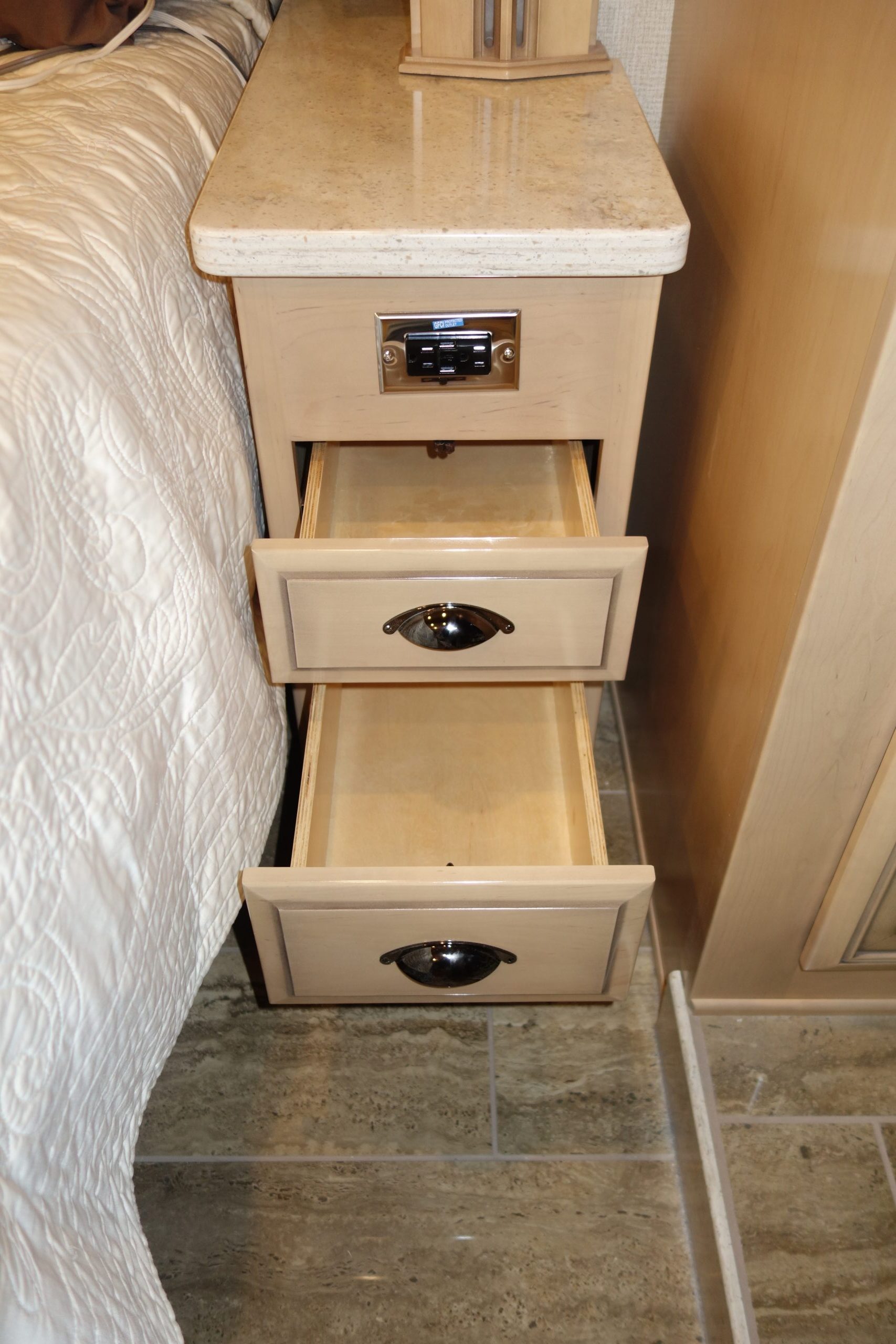DSC06264 Custom bedside drawer set with open drawers